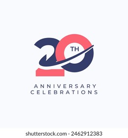 20 Th Anniversary Celebration Vector Template Design Illustration