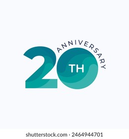 20 Th Anniversary Celebration Vector Template Design Illustration