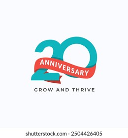 Ilustración De Diseño De Plantilla De Vector De Celebración Del 20 Aniversario