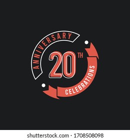 20 Th Anniversary Celebrations Elegant Vector Template Design Illustration