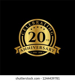 20 th Anniversary celebrations emblems vector , anniversary template design for web, game ,Creative poster, booklet, leaflet, flyer, magazine, invitation card and other us