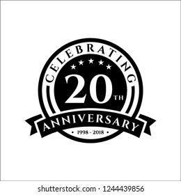 20 th Anniversary celebrations emblems vector , anniversary template design for web, game ,Creative poster, booklet, leaflet, flyer, magazine, invitation card and other us