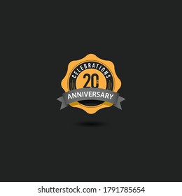 20 Th Anniversary Celebrations Vector Template Design Illustration