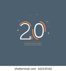 20 th anniversary logo design vector element