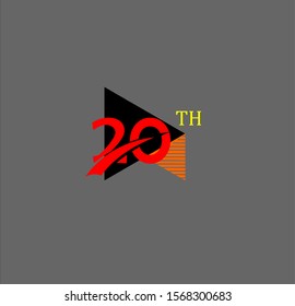20 th anniversary logo template .