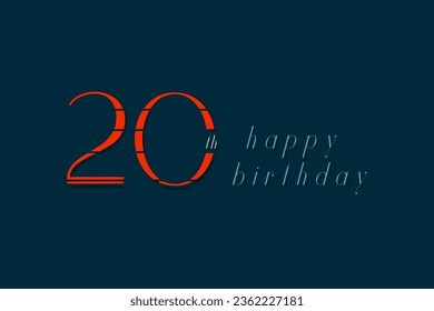 20 th birthday template. vector eps8.