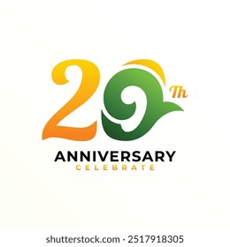 20. Modern Anniversary Celebration Number Design Collection Grün