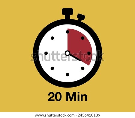 20 Timer sign icon. 20 minutes stopwatch symbol