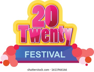 20 twenty festival for 2020 year sale celebration wishing and greetings text