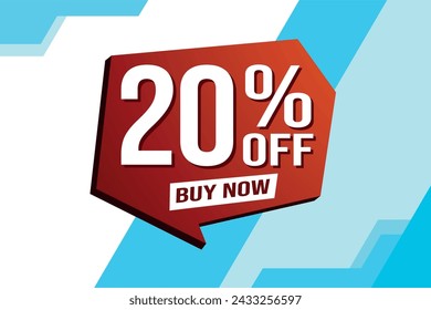 20% twenty percent off buy now poster banner graphic design icon logo sign symbol social media website coupon

