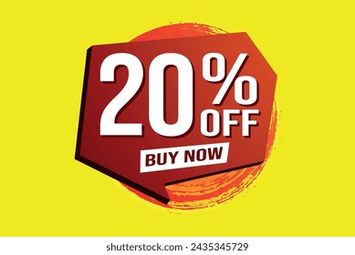 20% twenty percent off buy now poster banner graphic design icon logo sign symbol social media website coupon

