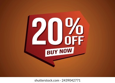 20% twenty percent off buy now poster banner graphic design icon logo sign symbol social media website coupon

