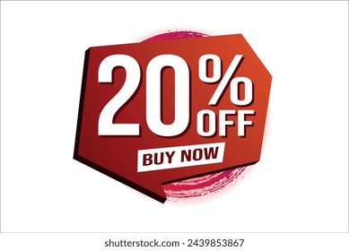 20% twenty percent off buy now poster banner graphic design icon logo sign symbol social media website coupon

