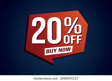 20% twenty percent off buy now poster banner graphic design icon logo sign symbol social media website coupon

