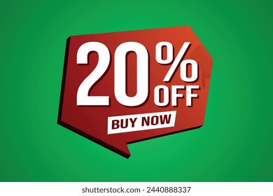 20% twenty percent off buy now poster banner graphic design icon logo sign symbol social media website coupon

