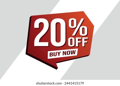 20% de descuento 20% comprar ahora cartel banner diseño gráfico icono símbolo de logotipo símbolo de sitio web de redes sociales cupón

