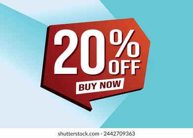 20% twenty percent off buy now poster banner graphic design icon logo sign symbol social media website coupon

