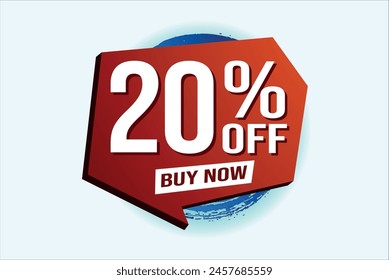 20% twenty percent off buy now poster banner graphic design icon logo sign symbol social media website coupon

