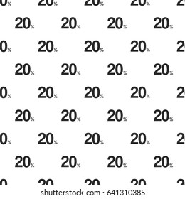 20% - Twenty Percent seamless pattern, isolated on white background. Vector illustration, easy to edit.