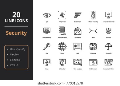 20 Ultra High Quality Security Icons