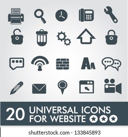 20 Universal icon set for website,vector