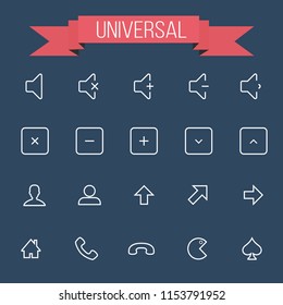 20 Universal Icons For Web and Mobile volume 1