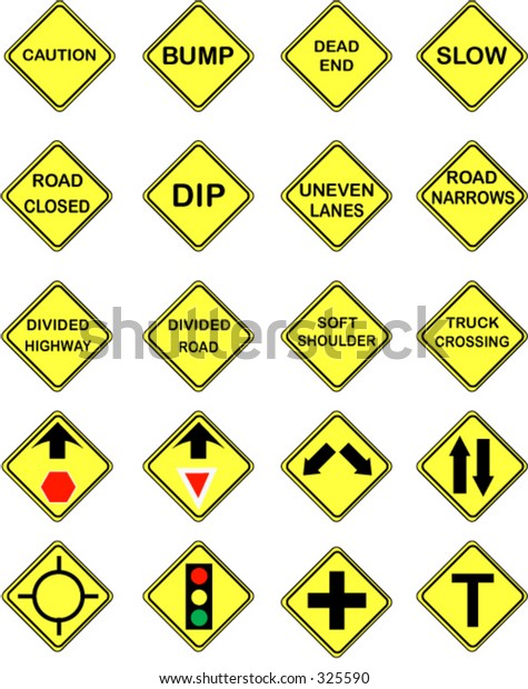 20 US Road Warning\
Signs