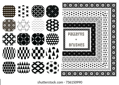 20 Vector Geometric Patterns and 6 Pattern Brushes