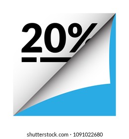 20% vector icon and with Bent Corner