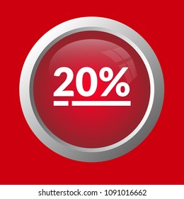 20% vector icon and glossz button