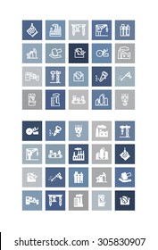 20 vector industrial icons in two styles