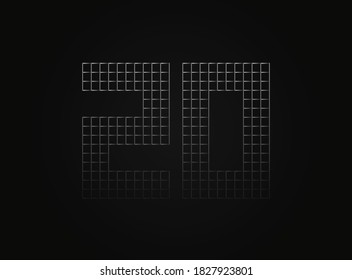 20 vector number made of metal chain link fence. For logo, brand label, design elements, application and more. 

