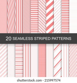 20 vector seamless striped patterns