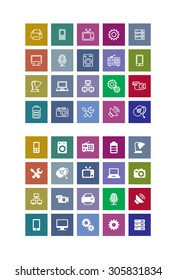 20 vector technical icons in two styles