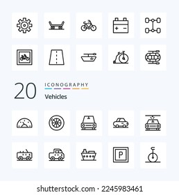 20 Vehicles Line icon Pack like car jeep vehicles hummer car