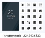 20 Web Pack Solid Glyph icon for presentation