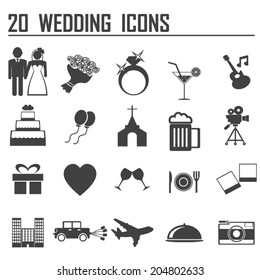 20 Wedding Icon Set 