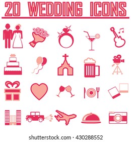 20 Wedding icon set