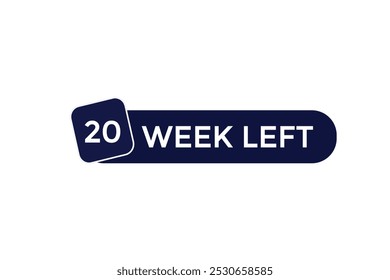 20 semana izquierda, icono, stile, temporizador, cuenta regresiva, reloj, tiempo, fondo, Plantilla, 20 semana izquierda cuenta regresiva, pegatina, Anuncio izquierdo, negocio, venta, Botón de la etiqueta
