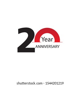 20 Year Anniversari Logo Vector Template Design Illustration