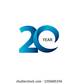 20 Year Anniversary Celebrating Vector Template