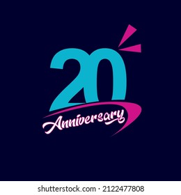 20 year anniversary celebration design template premium vector