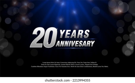 20 year anniversary celebration on dark blue background vector