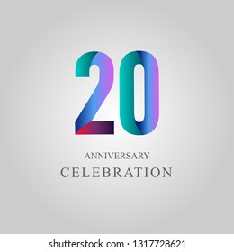 20 Year Anniversary Celebration Vector Template Design Illustration