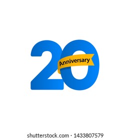 20 Year Anniversary Celebration Vector Template Design Illustration