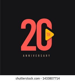 20 Year Anniversary Celebration Vector Template Design Illustration