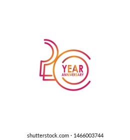 20 Year Anniversary Celebration Vector Template Design Illustration