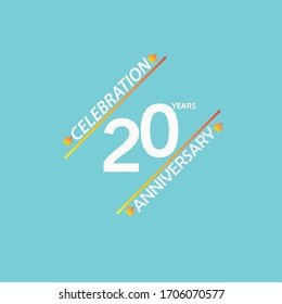 20 year anniversary celebration, vector design for celebrations, invitation cards and greeting cards