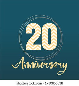 20 year anniversary celebration, vector design for celebrations, invitation cards and greeting cards