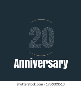 20 year anniversary celebration, vector design for celebrations, invitation cards and greeting cards